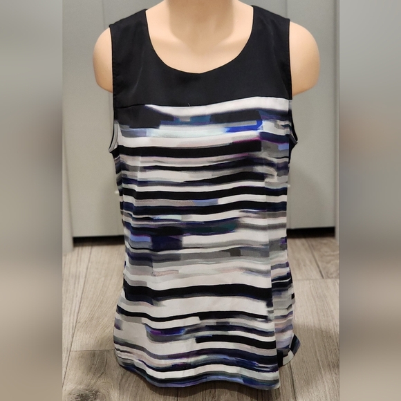 Calvin Klein Tops - Calvin Klein Silk Sleeveless Black and Multicolor Top